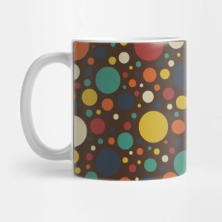 Retro Bold Colorful Circles Pattern Mug